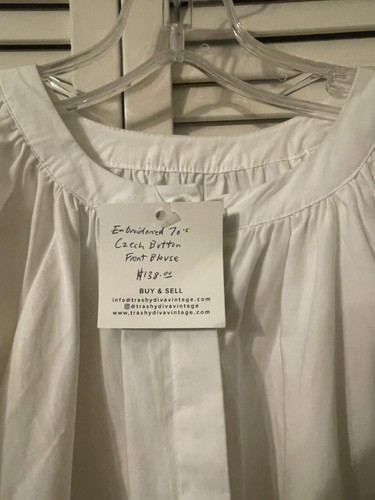 Vintage Czech/UKR Embroidered Peasant Blouse w/ tag from Trashy Diva Vintage - Picture 9 of 16