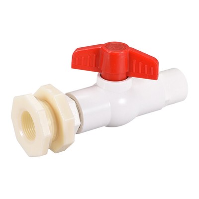 PVC Ball Valve Spigot Kit G3/4 with Bulkhead Fitting Adapter for Water Tank