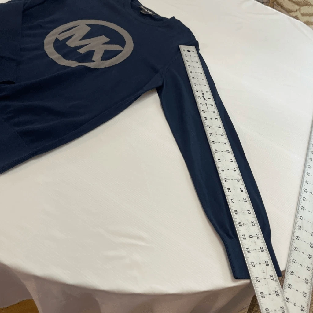 Maglione Michael Kors logo cotone monogramma blu uomo felpa grande pullover