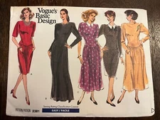 Vogue 2381 UNCUT Sewing Pattern, Misses' Petite Dress, Size 6-8-10