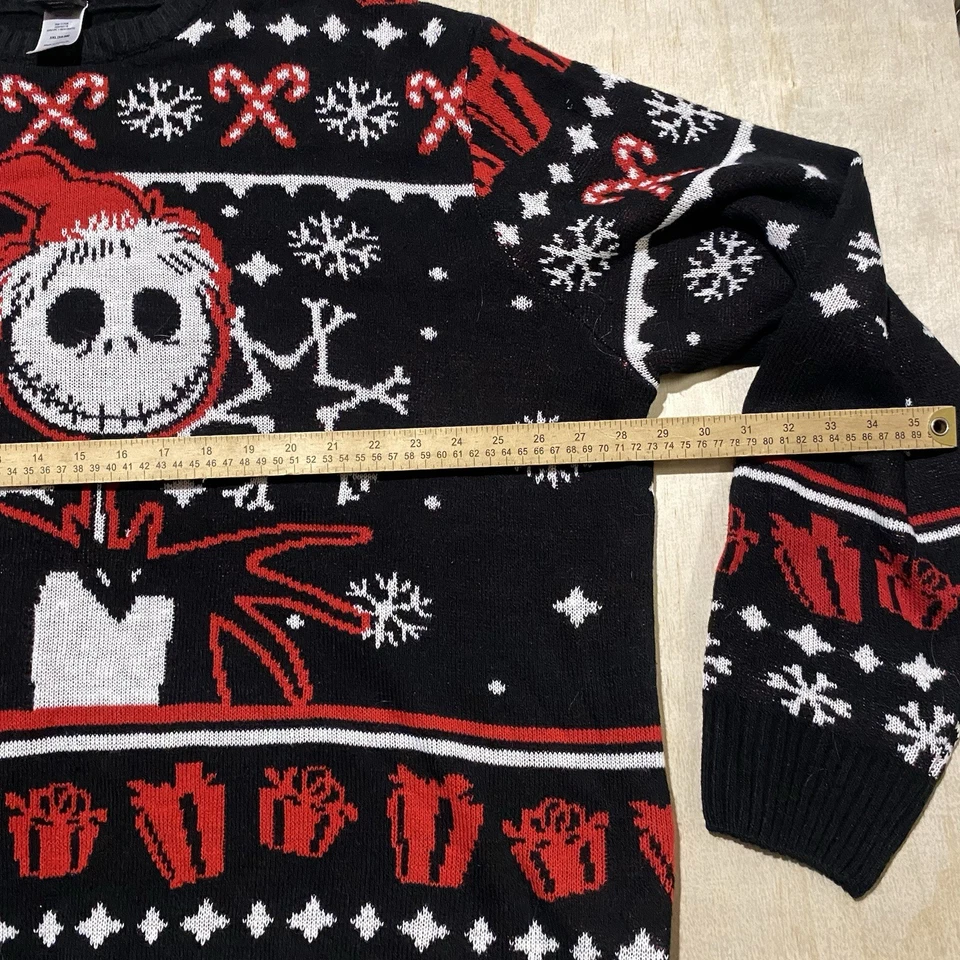 Suéter masculino Disney The Nightmare Before Christmas 3XL preto manga comprida tripulação - Imagem 2 de 4