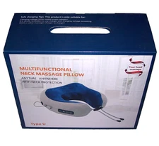 New U-Shape Neck Massager Pillow Soothing Heat Deep Tissue Kneading Durable