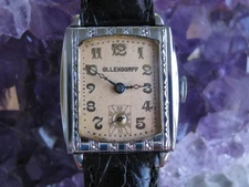 Ollendorff Vintage Swiss White Gold Filled Art Deco Manual Wind Wrist Watch