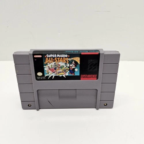 Super Mario All-Stars Super Nintendo SNES Cartridge And Clear Plastic Case