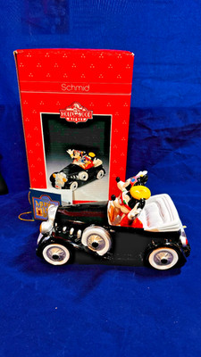 Schmid Disney Mickey Minnie Mouse Ceramic Car Music Box ''King of the Road''