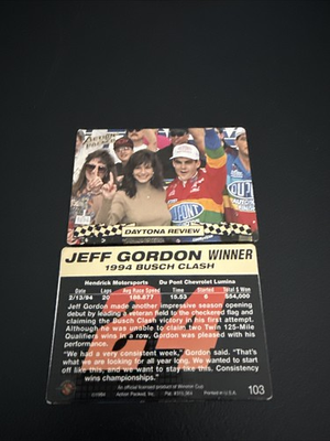 #ad 1994 Action Packed Jeff Gordon Brooke Sealey #103 $1.67