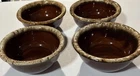 Hull (4) Brown Drip Glaze Pottery Oven Proof U.S.A. 5” Soup Cereal Dessert Bowls
