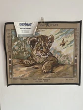 Vintage COLLECTION D'ART needlepoint canvas 11196 Lion Cub 
