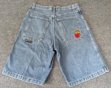 Vintage 90s Y2K JNCO Classic Pipes Jeans Denim Shorts Sz 34 Made in USA
