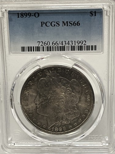 1899 O MORGAN DOLLAR PCGS MS 66 With Toning