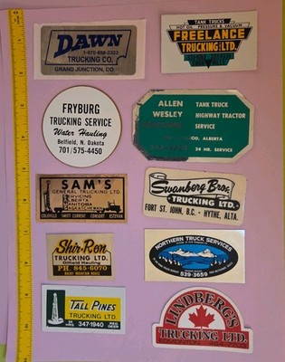 Vintage Trucking stickers Set Of 10, Drilling, Trucking, Energy, Oil, Gas, Petro