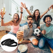 Black Solid Silicone Rubber Wristbands Multi Pack Blank Customizable Wrists