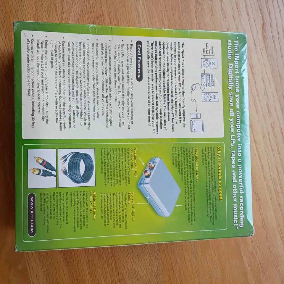 Xitel Inport Audio Recording Kit Import Tapes LP's CD's to Computer USED ONCE! - Image 2 of 2