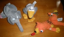 Series 1 MEANIES Beanie Stuffed Toy Lot of 3 Elephant Tiger Pelican