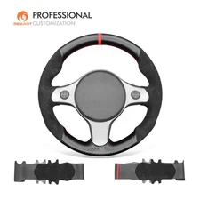 Mewant PU Carbon Fiber Embossed Athsuede Steering Wheel Cover for Alfa Romeo 159 TI Brera