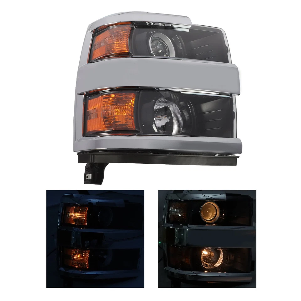 For 2015-2019 Chevy Silverado 2500 3500 HD Chrome Headlight Passenger Right Side Foto 3 de 4