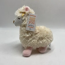 Carters Just One You Llama Gold Ribbon Cream Pink Feet Stuffed Animal Plush Tag