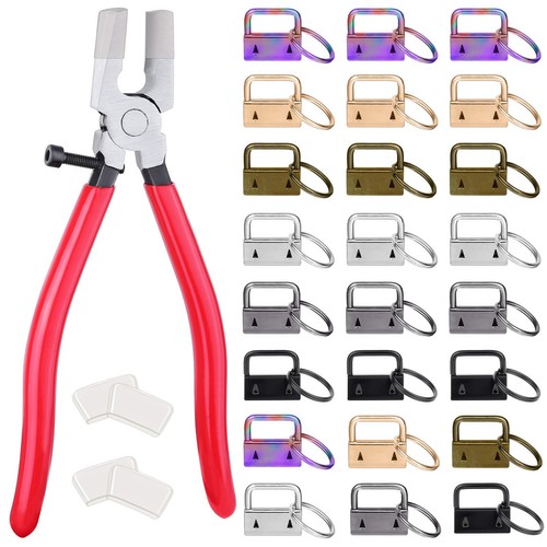 Key Fob Hardware, 50PCS 1 Inch Lanyard Keychain Hardware with Key Fob Pliers ...