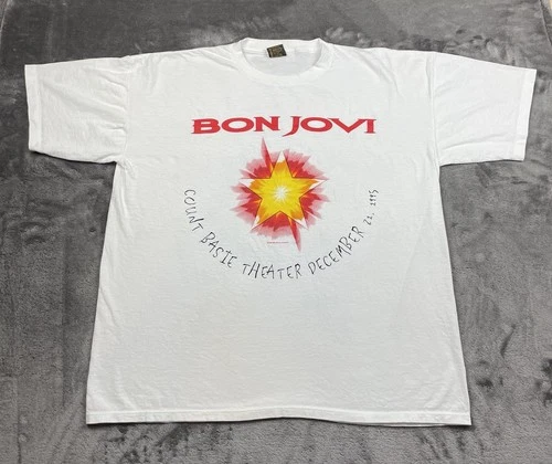 Bon Jovi Count Basie Theater Christmas XXL T-Shirt 1990s vintage concert t-shirt, vintage, size XXL, single stitch, B+ condition