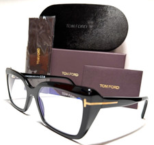 NEW TOM FORD TF5991-B 001 SHINY BLACK W/GOLD ACENTS AUTHENTIC EYEGLASSES 55-18
