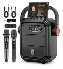 JYX-66BT Karaoke Machine Bluetooth Speaker Portable 2 Mics 48H Playtime FM AUX