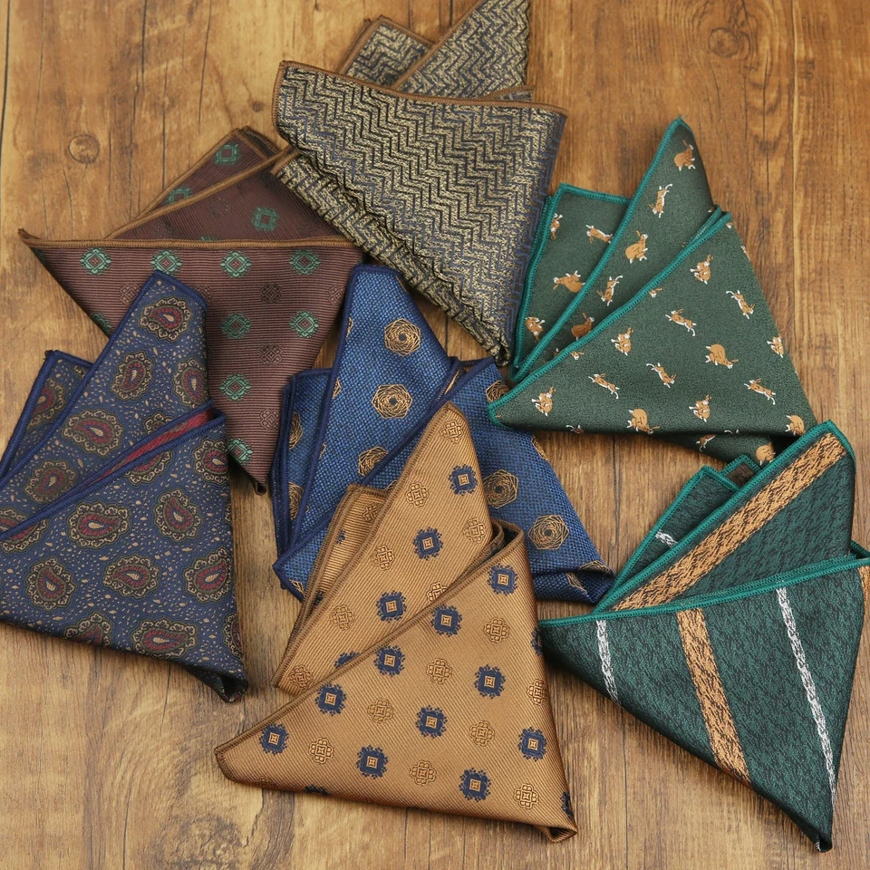 Pocket Square Vintage Paisley Handkerchief Men's Chest Business Suit Accessories - Image 4 of 4