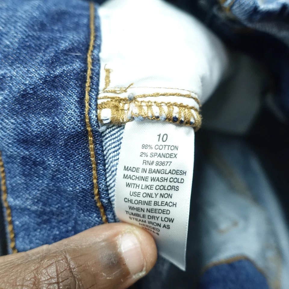 Pantalones Cortos para Mujer a.n.a Boyfriend Talla 10 Azul Denim Tiro Alto Cinturón Corbata Algodón Foto 4 de 4