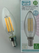 Image of Crompton LED Candle 6.5W Filament Clear = 60 Watt 2700K SES E14 non dim 12783