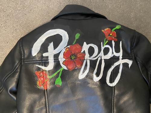 Faux leather jacket Zara Kids black motorcycle embellished girls sz 6 - Picture 9 of 12