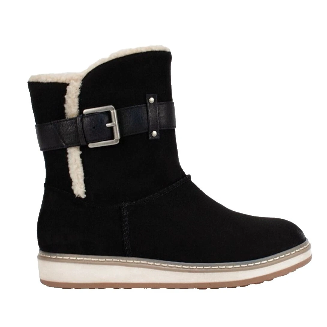 White Mountain Black Wedge Boots for Women