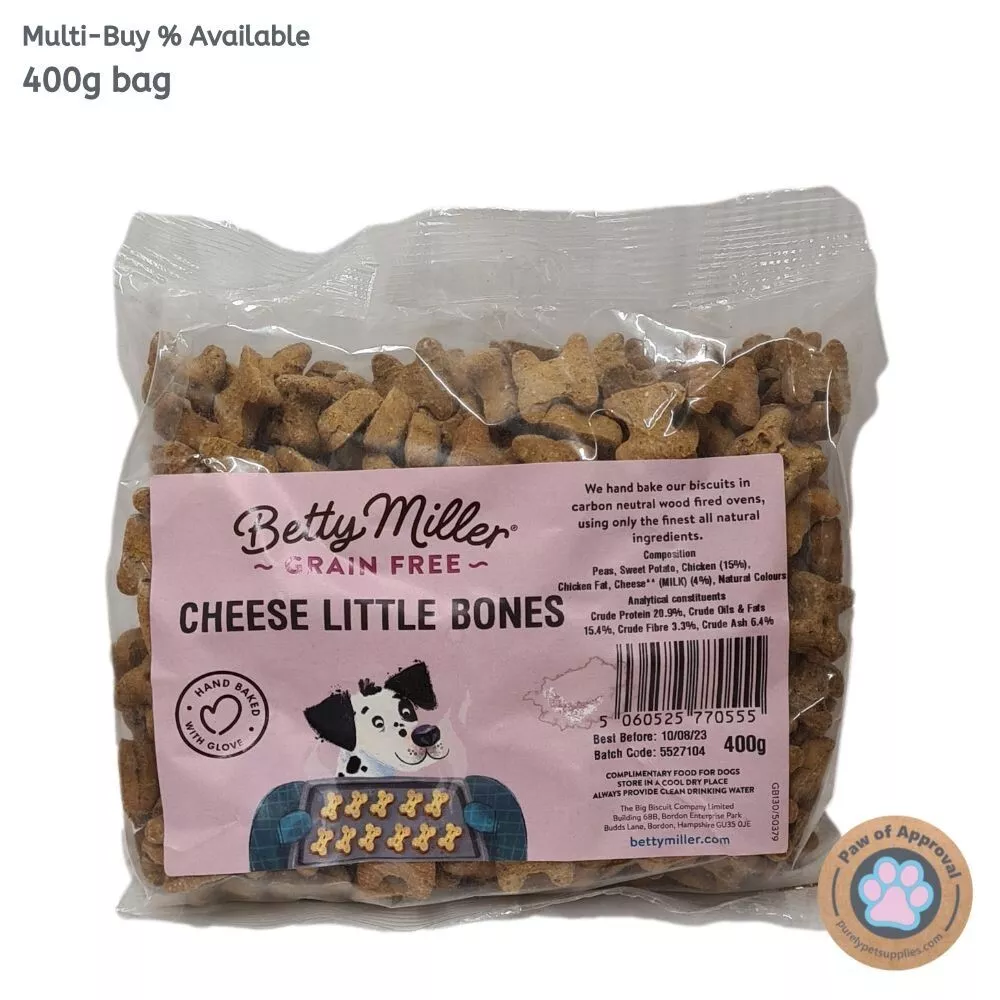 Betty Miller Dog Biscuits Cheese Little Bones Grain Free Mini
