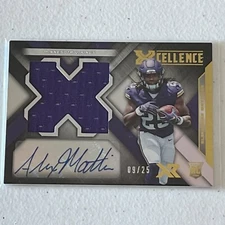 2019 Alexander Mattison Panini Xr  Xcellence Auto Jersey Rc 9/25 Vikings RPA