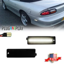 Smoked Lens White LED Rear Bumper Side Marker Lights For 1993-2002 Chevy Camaro