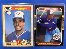 MLB - George Bell 1987 Topps AL All Star & 1987 Donruss Baseball - Blue Jays