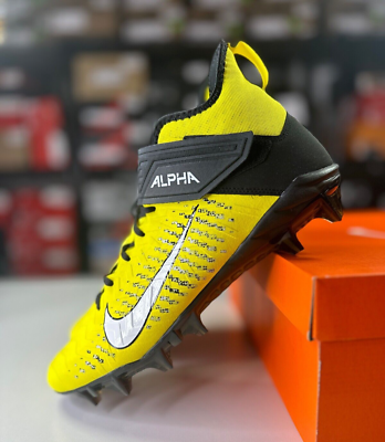 Nike Alpha Menace Pro 2 Mid Opti Yellow Black Cleats AQ3209 