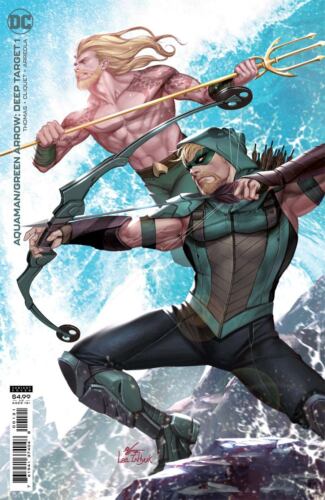 Aquaman flèche verte cible profonde #1 variante Inhyuk Lee couverture de stock de carte DC - Photo 1/1