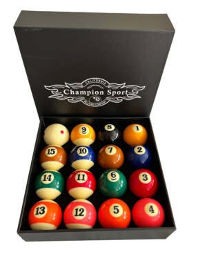 Champion Pro TV  2-1/4'' Billiard Pool Ball Set Complete 16 Ball Set