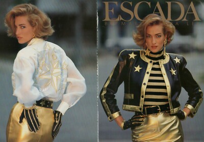 ESCADA Tatjana Patitz Yasmeen Ghauri Magazine Print Ad Advert fashion 4pg 1991