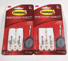 3M Command Damage Free Hanging Medium Wire Hooks 2 Packs of 2 Hooks & 3 Strips 4.25 per strip