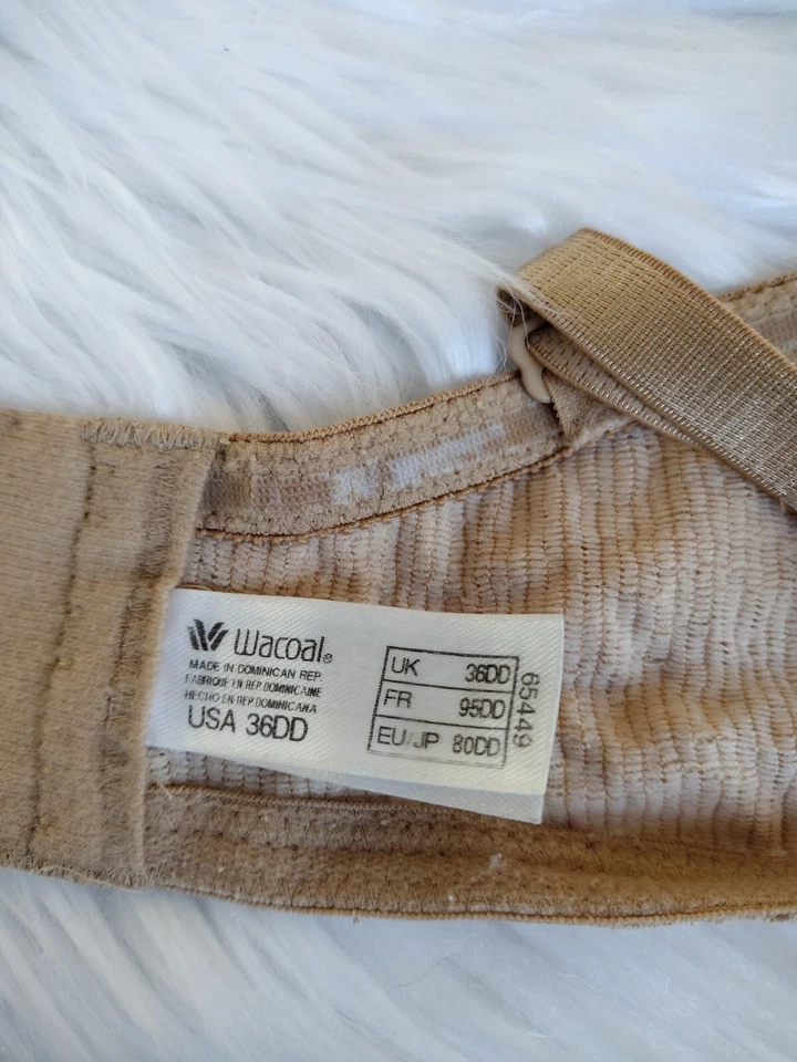 Wacoal Halo Lace Strapless  Bra 36DD Beige Underwire 65449  - Image 4 of 4