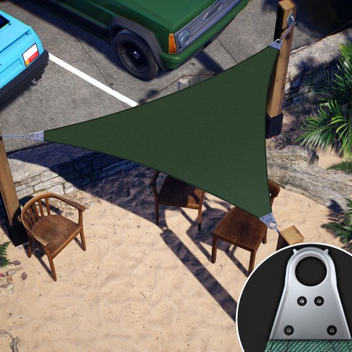 Colourtree Custom Size Triangle Super Ring Sun Shade Sail Canopy Outdoor - Picture 42 of 49