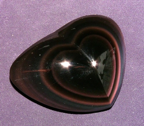 Regenbogen-Obsidian poliert, Mexico, Herz 33,4g 52x38x14mm Heilstein - Bild 5 von 7