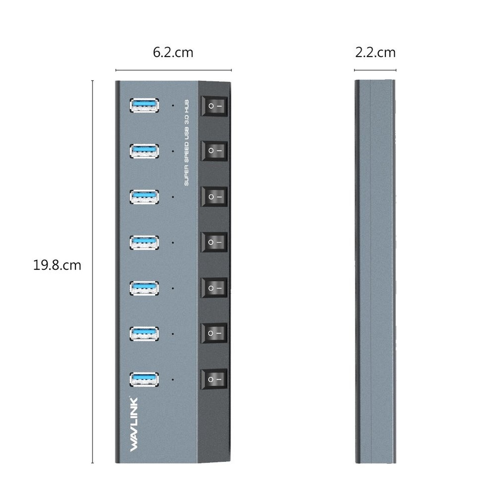 WAVLINK 7-Port USB 3.0 Hub with 48W Charging 5V/2.4A Per Port