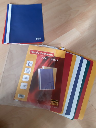 10 Plastik Schnellhefter DIN 4, NEU