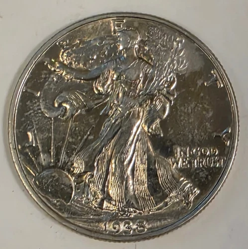 1938-P Walking Liberty Silver Half Dollar 50c w/ BU Details Cleaned