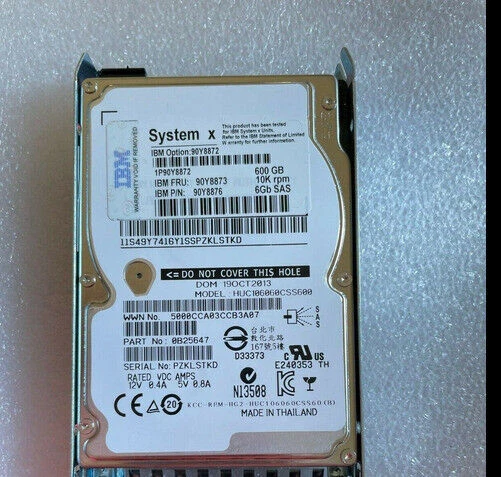 IBM Lenovo 90Y8873 90Y8872 90Y8876 HARD DRIVE 600GB 10K 6G 2.5 SAS - Image 2 of 2
