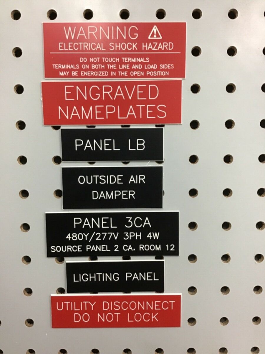 Electrical Panel Phenolic Labels