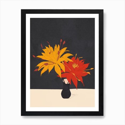 Fantasy Blumenpaar 1 Kunstdruck gerahmt Wandbild Poster Leinwanddruck Bild