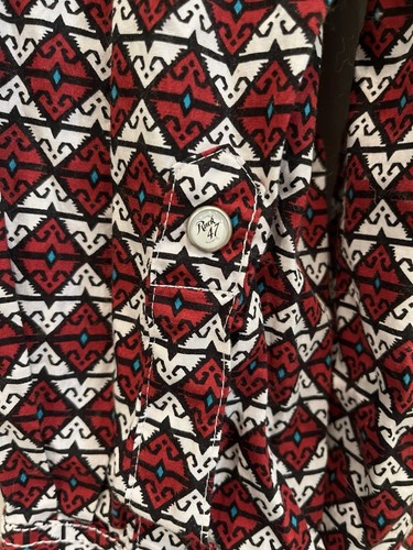 Wrangler Rock 47 Herren XL Tall Aztec Western Pearl Snap Embroidered LS Shirt - Bild 8 von 11