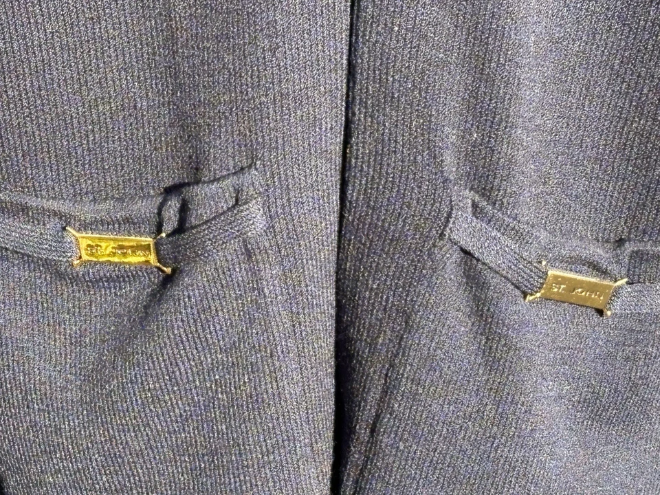 St. John Knit Basics by Marie Grey 3 Piece Set  Sz L Navy - Image 4 of 4